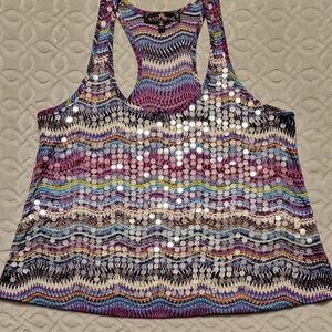 Express Multicolor Sequin Tank Top